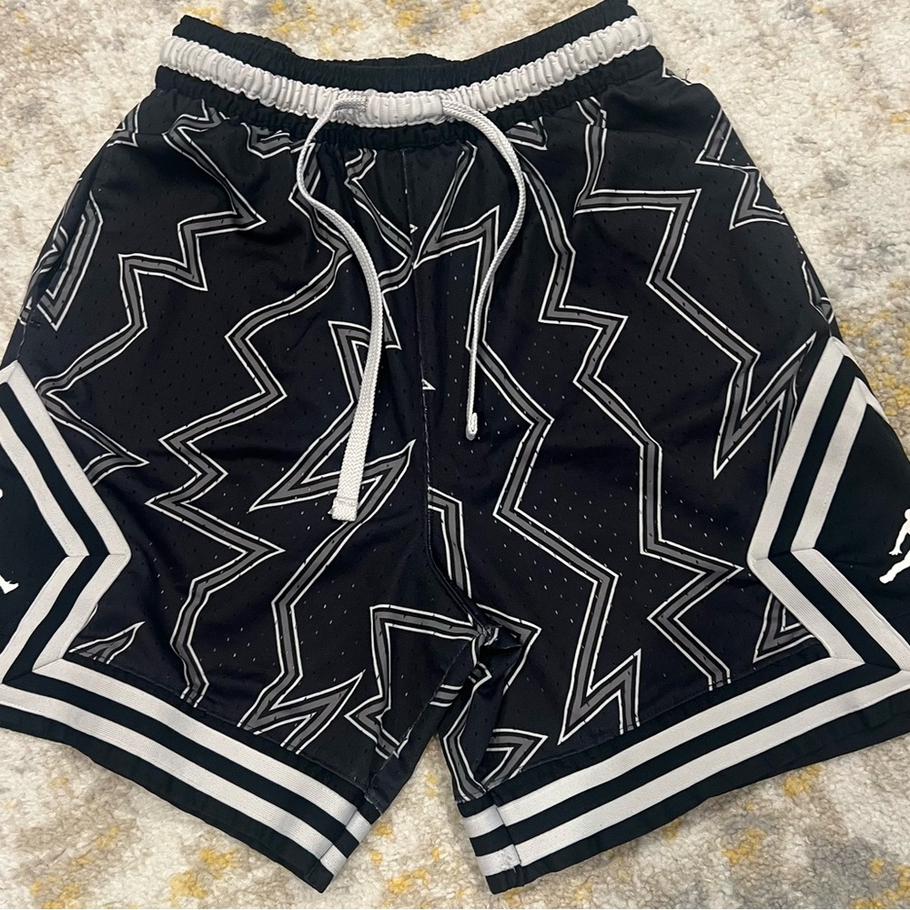 Nike Jordan Black and White Athletic Shorts